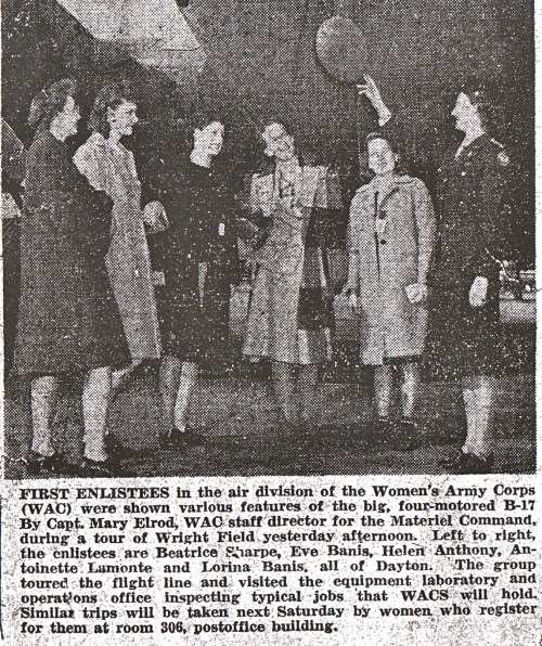 newspaper article on the WAC